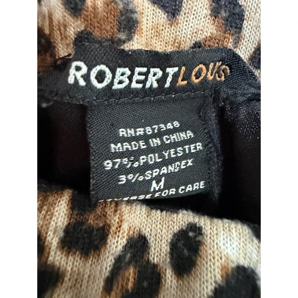 Robert Louis Skirt Womens M Leopard Print Buckle Detail Midi Pencil Excellent
